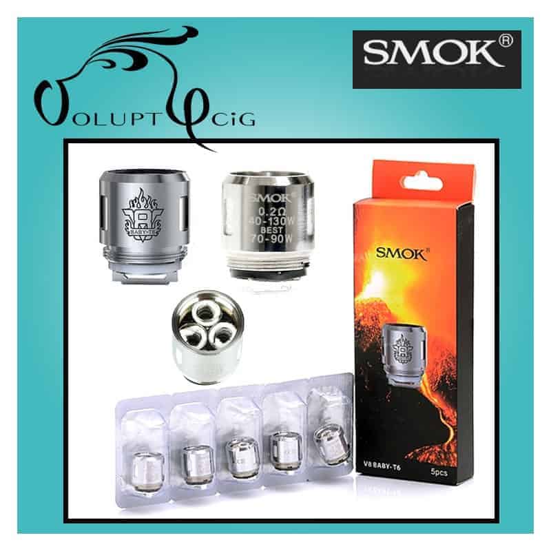 Résistance TFV8 BABY T6 0.2 Ohm 6 coils Smok Résistance TFV8 BABY T6 0.2 Ohm 6 coils Smok