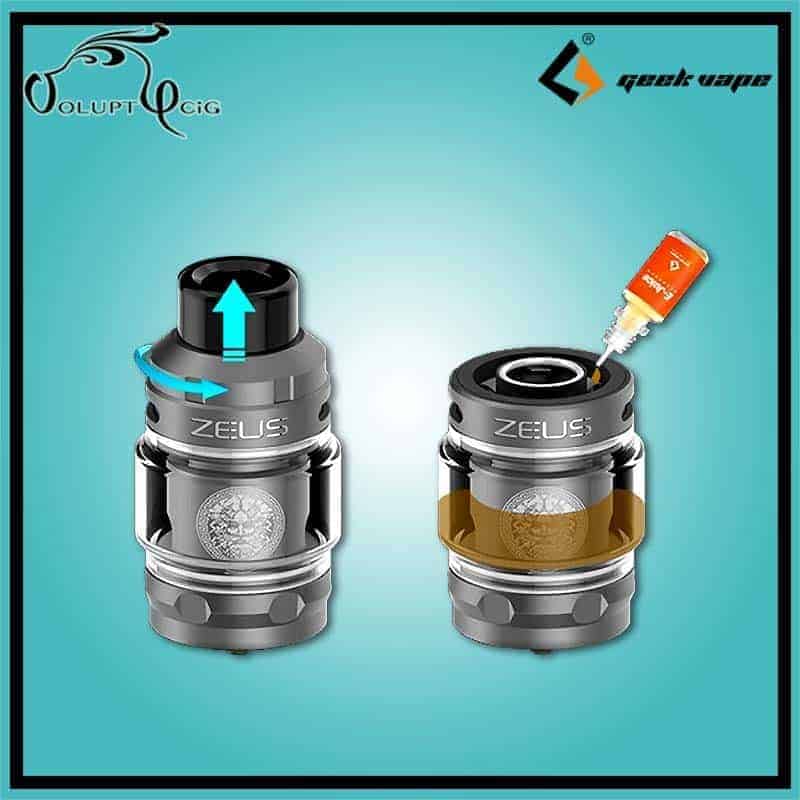 Clearomiseur Zeus Sub Ohm Tank Geek Vape, inhalation directe - Voluptycig