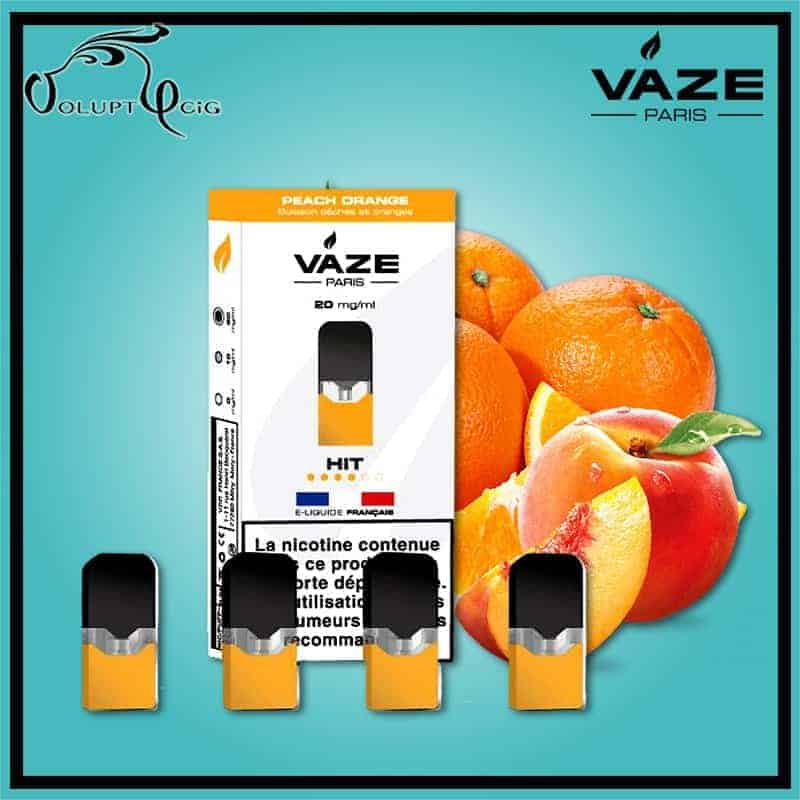 Cartouches x4 PEACH ORANGE Vaze - Cigarette électronique Pod