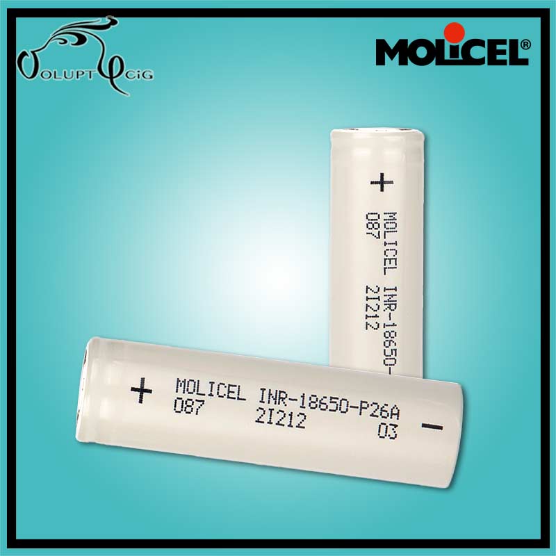 Accu MOLICEL P26A 18650 2600 mAh 25A - Cigarette électronique
