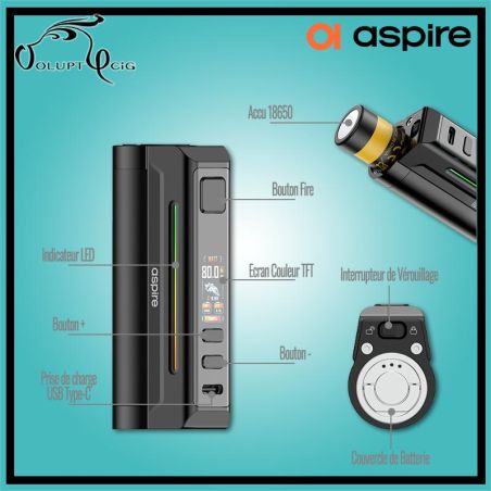 Box ZELOS X80 Aspire - cigarette électronique accu rechargeable