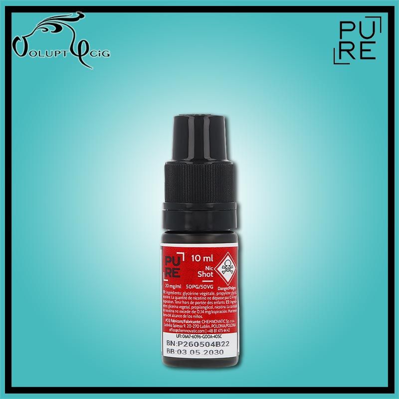 Booster Nicotine NICSHOT 20mg 10 ml 50/50 Pure - Eliquide DIY Voluptycig