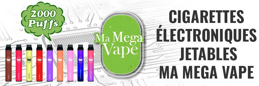 Cigarette electronique jetable Ma Mega Vape 2000 puffs